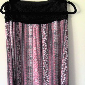 Comfy Stretchy Rolled Yoga Pant Waist Maxi Skirt